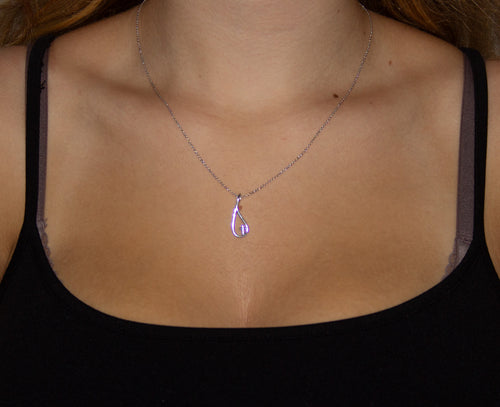 Sterling Silver Tear Outline With Cross