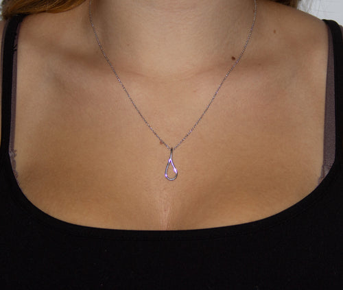 Sterling Silver Tear Outline